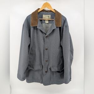 LL Bean Chore Utility Coat Field Jacket Mens Dusty Blue XXL Reg